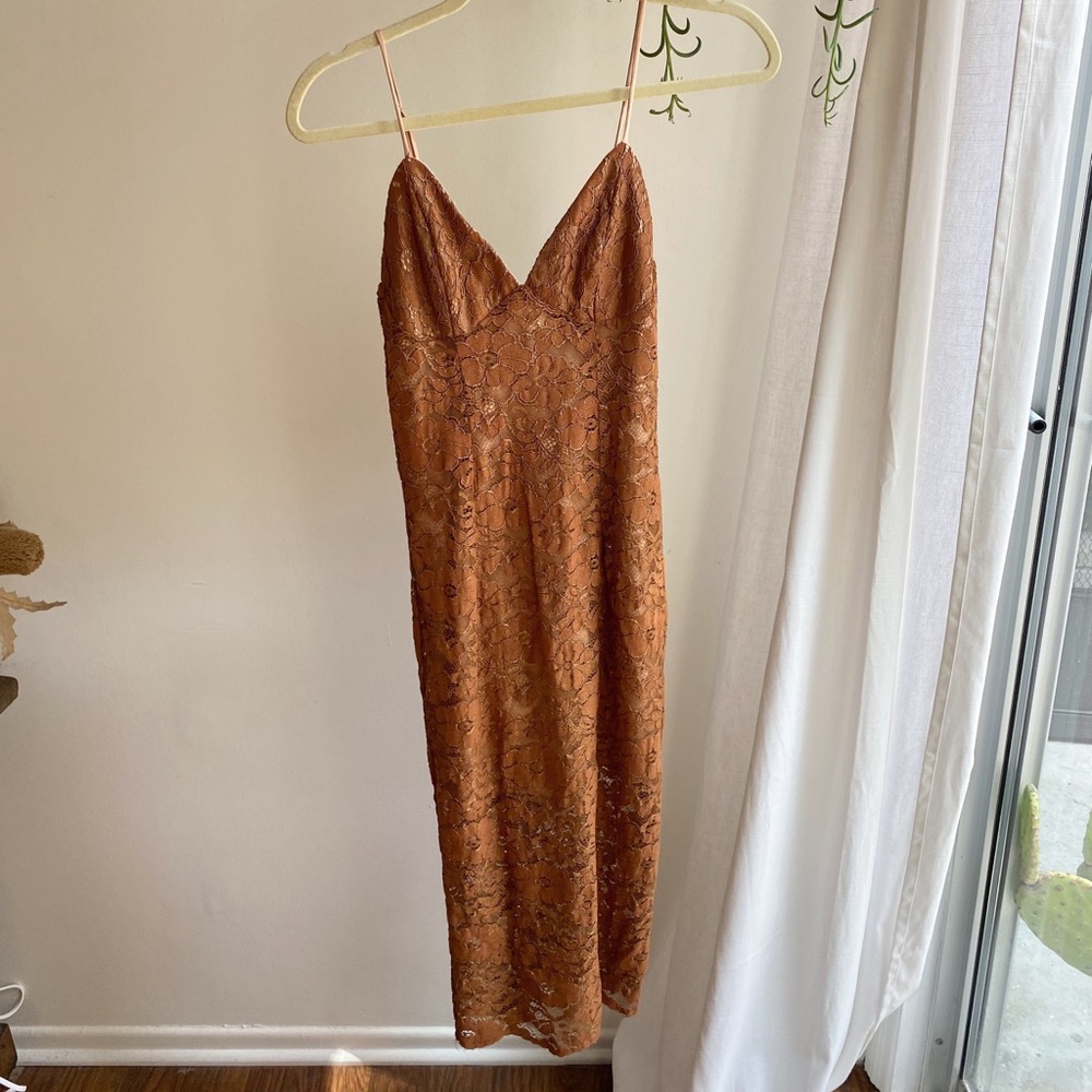 Sexy burnt orange dress